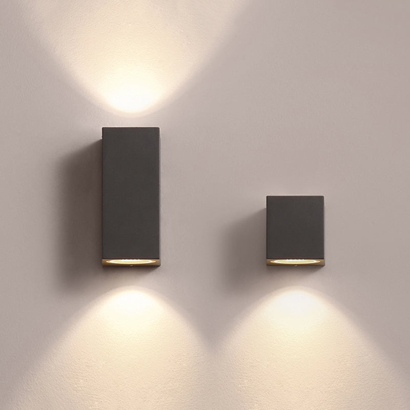 Tavon Applique Murale Carré/Tour Minimaliste. Métal/Verre. Noir. Jardin - Neutralighting