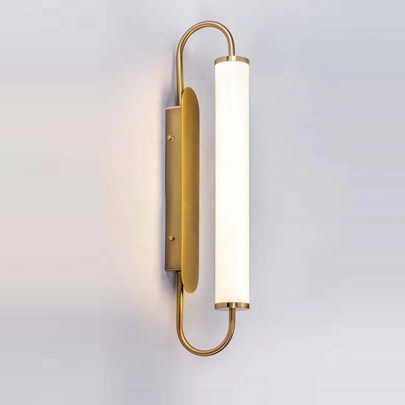 Arisha Applique Murale Cylindre Moderne, Métal/Verre, Doré, Salon - Neutralighting
