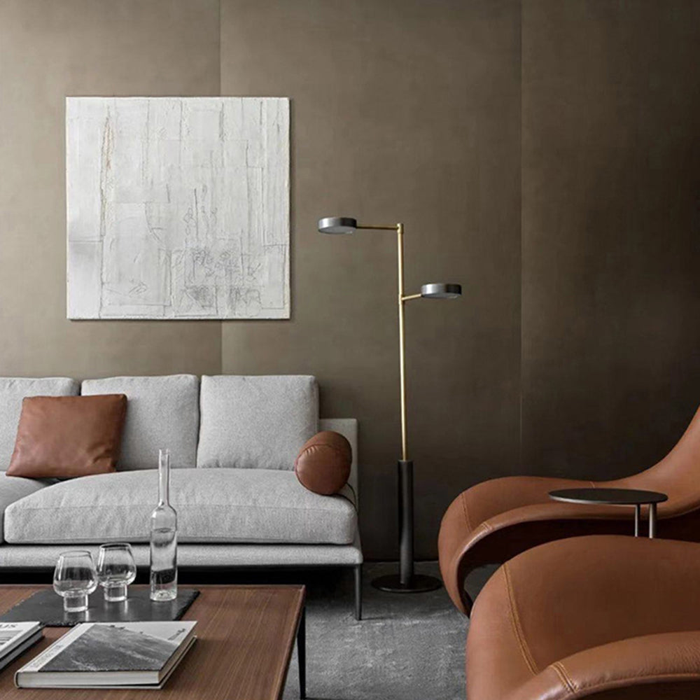 Mira Design Lampadaire Moderne Métal Noir/Or Chambre/Salon