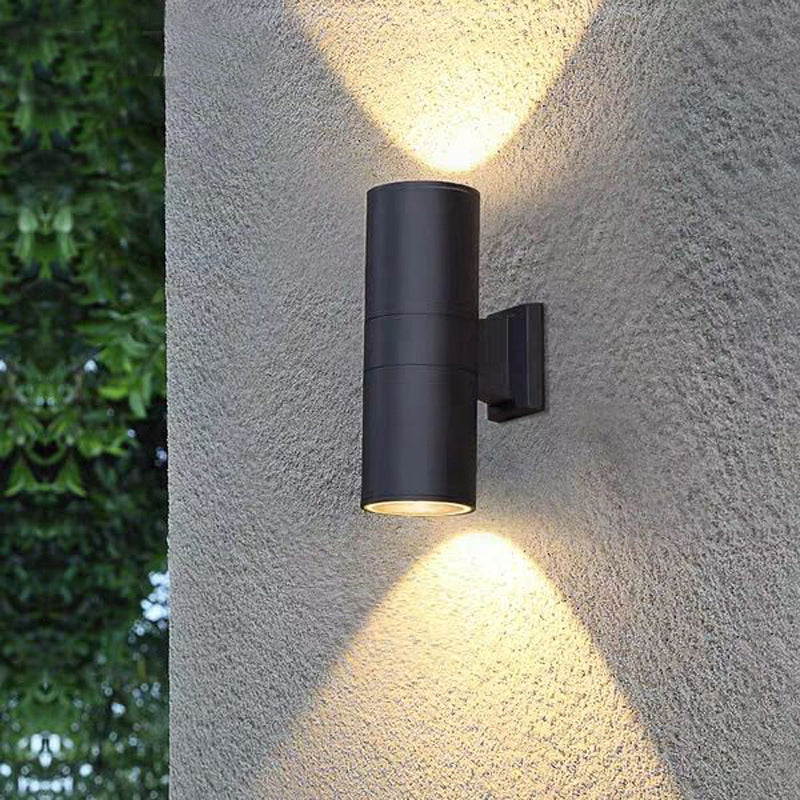 Kren Applique Extérieure Cylindre Simple. Verre. Noir. Cour - Neutralighting