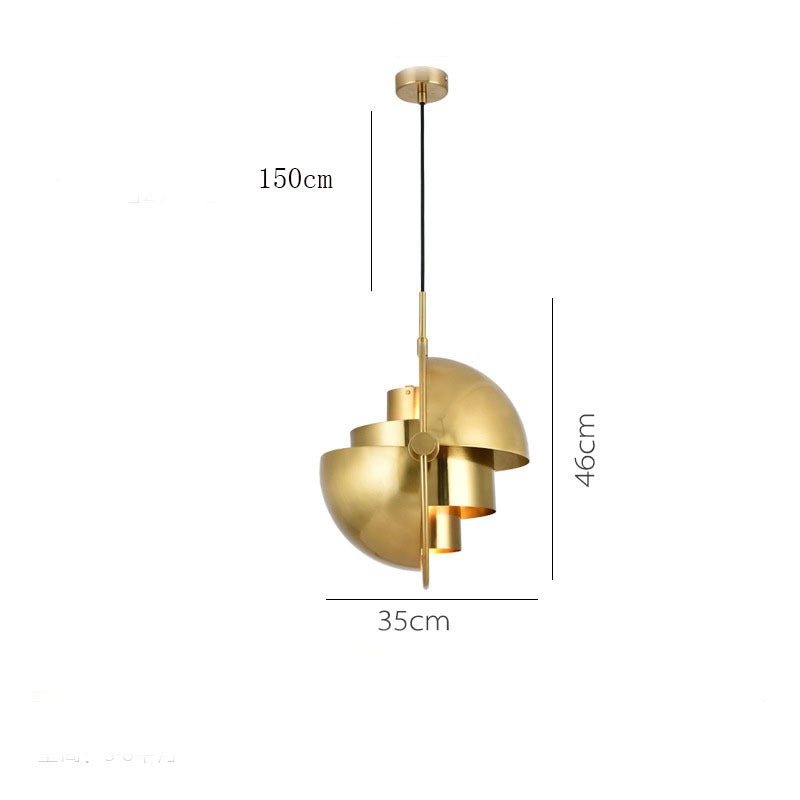 Arisha Luminaires Suspension LED Anneau Rétro Métal Chrome/Or Salon - Neutralighting