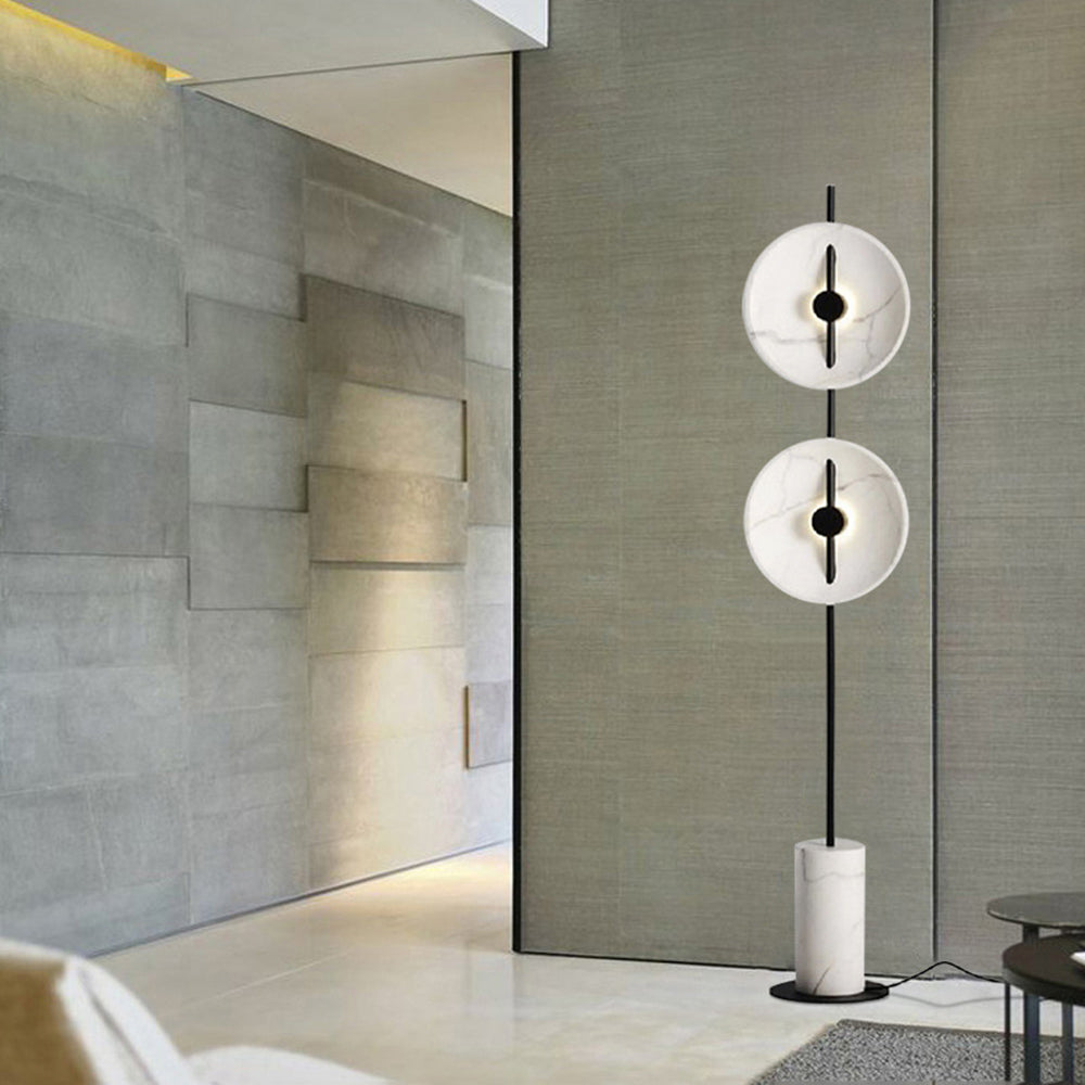 Mira Design Lampadaire Rond Nordique Métal Blanc Grande Salon