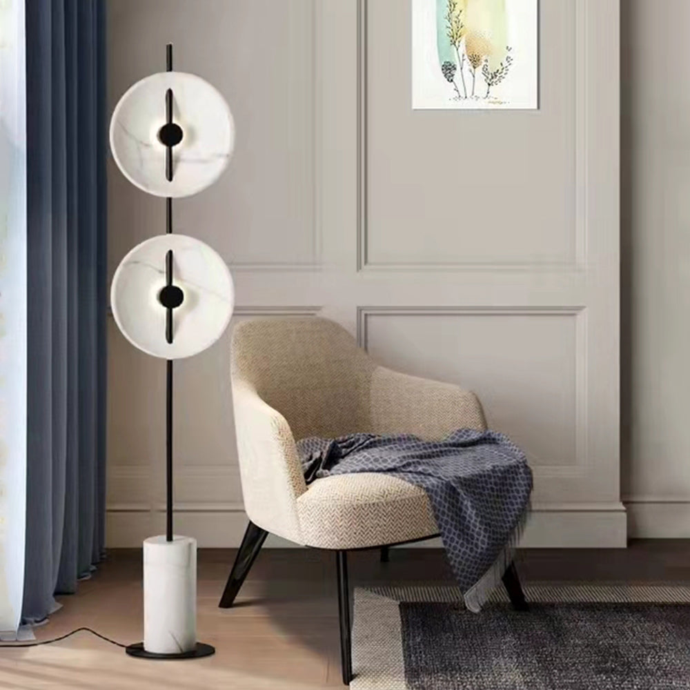 Mira Design Lampadaire Rond Nordique Métal Blanc Grande Salon