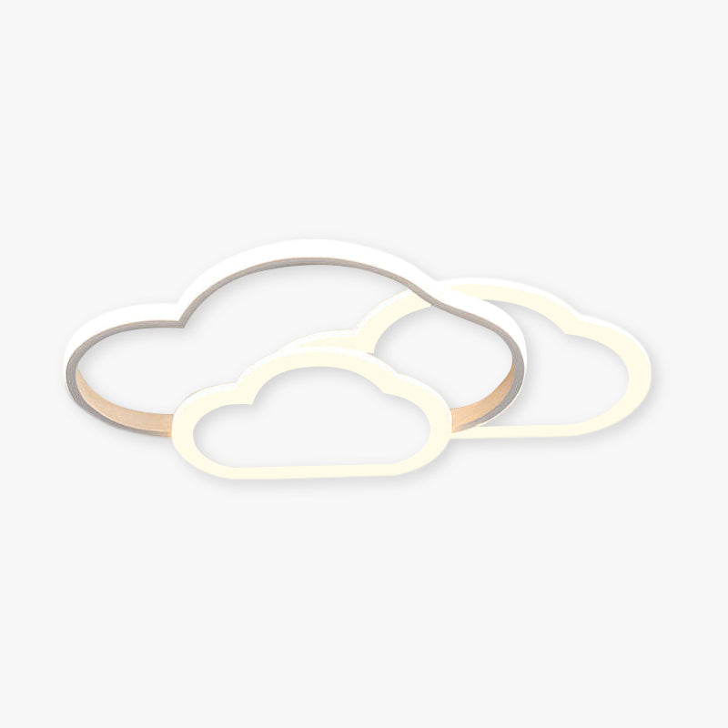 Arisha Plafonnier Nuage Moderne, Acrylique/Metal, Blanc/Rose, Chambre - Neutralighting