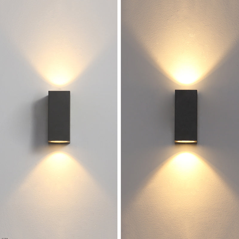 Tavon Applique Murale Carré/Tour Minimaliste. Métal/Verre. Noir. Jardin - Neutralighting