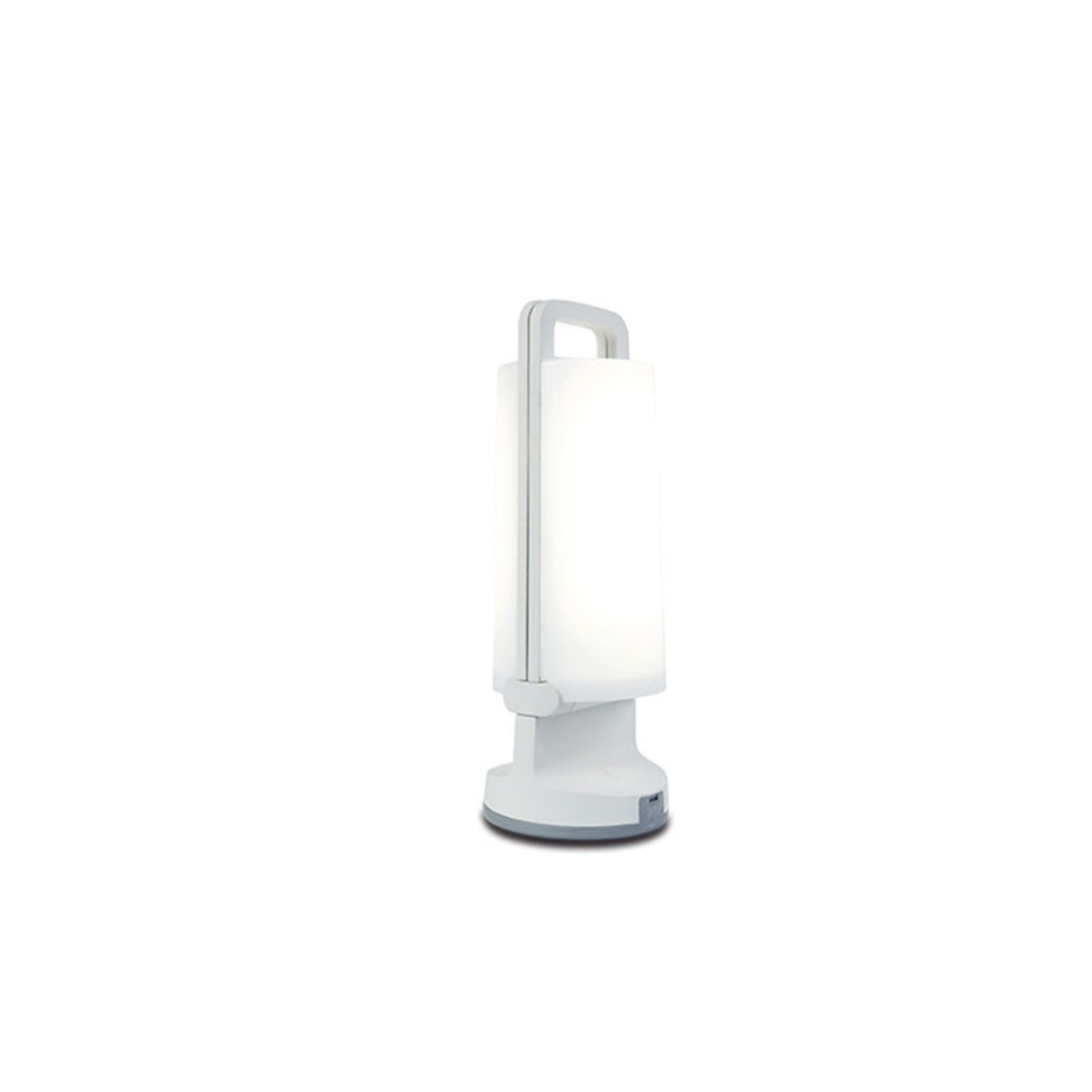 Ray Lampe de Table Cylindre Moderne, Acrylique, Gris/Blanc/Vert/Orange, Jardin