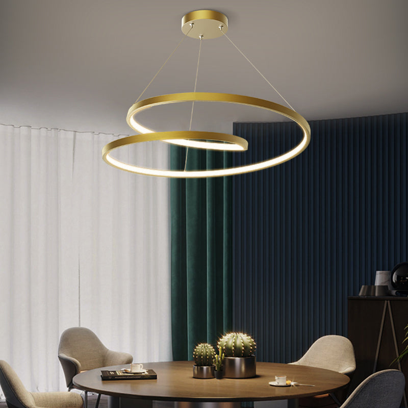 Arisha Suspension Cercle Courbé, Cuivre pur, Noir/Or, Salle à Manger/Chambre à Coucher - Neutralighting