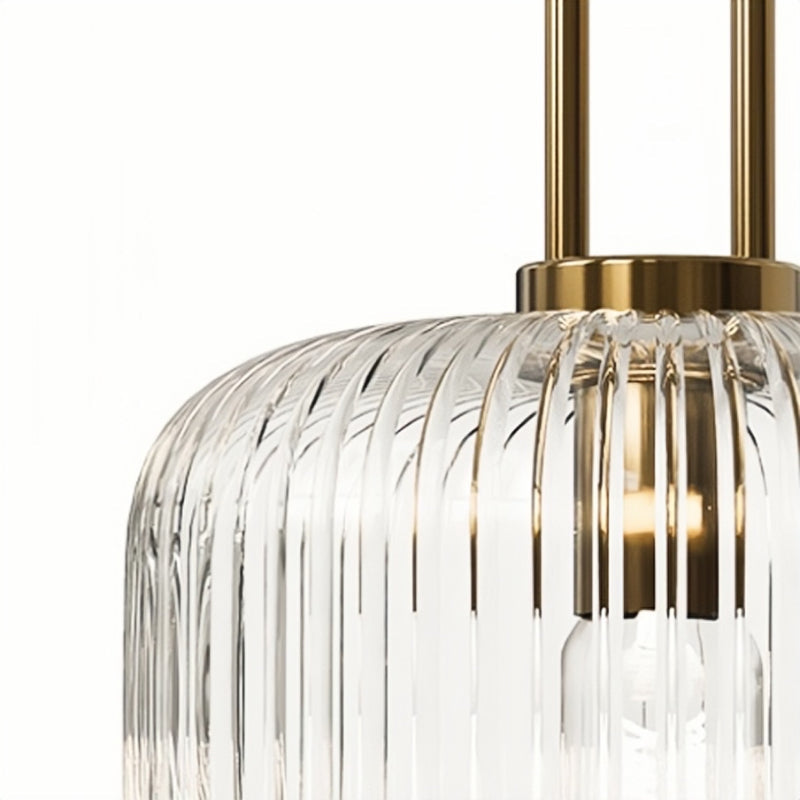 Arisha Moderne LED Suspension Doré Métal Verre Salle à Manger - Neutralighting