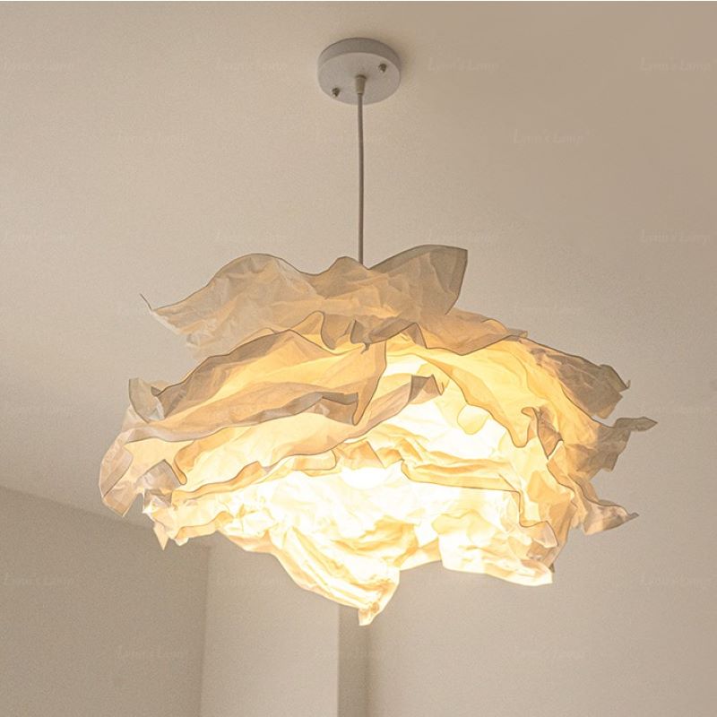 Ritta Wabi-sabi Nuage Métal Papier LED Suspension Étude Chambre à Coucher