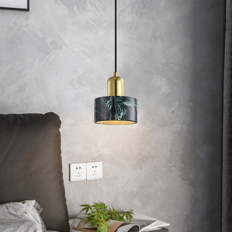 Arisha Suspension Cylindre Contemporaine, Acrylique/Metal, Blanc/Vert, Salon - Neutralighting
