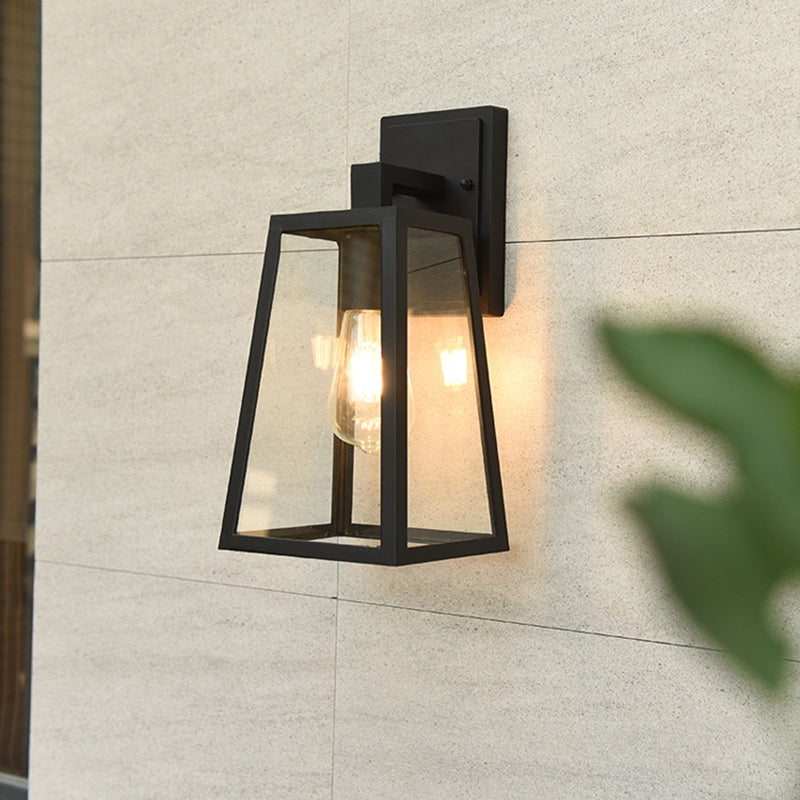Silva Applique Murale Landerne Industriel, Métal/Verre, Noir, Extérieur - Neutralighting
