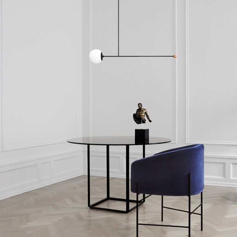 Arisha Minimaliste Suspension LED Ronde, Métal, Noir, Salon/Salle à Manger - Neutralighting