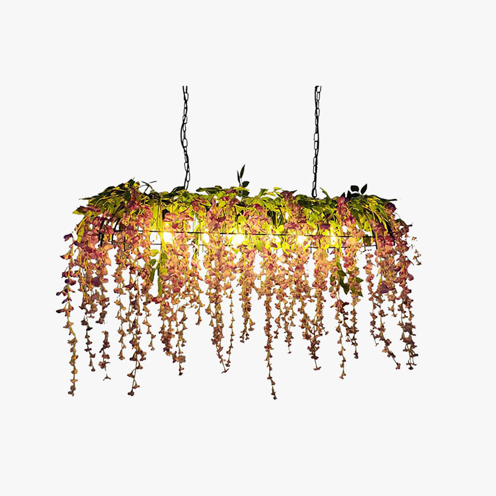 Ritta Rectangulaire Fleur Suspension Rose Métal Salle à Manger Salon - Neutralighting