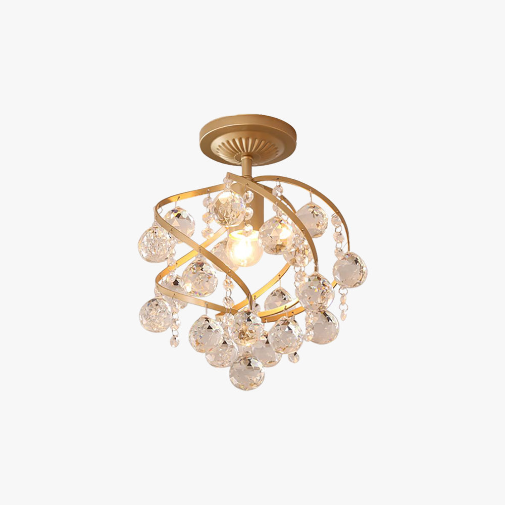 Valentina Design LED Plafonnier Laiton Cristal Salon Chambre à coucher - Neutralighting