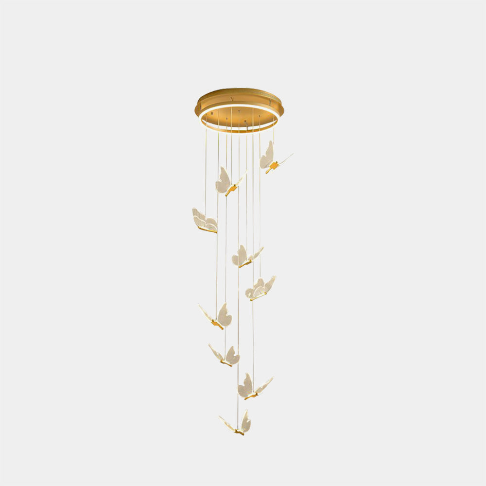 Olivia Moderne LED Suspension Doré Métal/Acrylique Salon Chambre à coucher - Neutralighting
