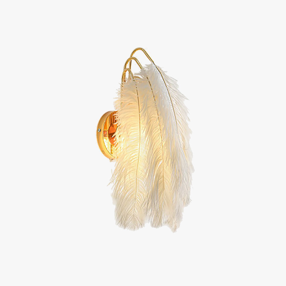 O'Moore Applique Murale Design LED Plume Moderne Métal Plume Blanc Chambre à Coucher/Salon - Neutralighting