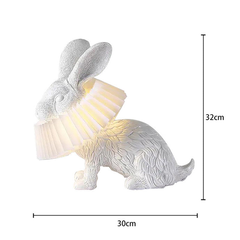 Lampe de Table lapin Moderne, Résine, Blanc, Salon