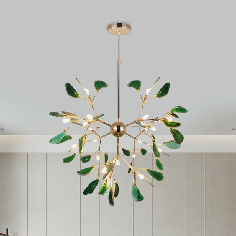 Arisha Art LED Suspension Bleu Métal Agate Salon Chambre à coucher - Neutralighting