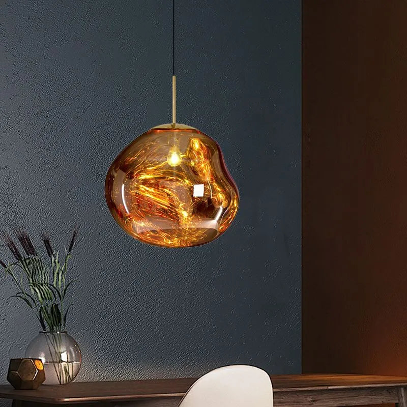 Milo Suspension Moderne en Verre Coloré Irregulier