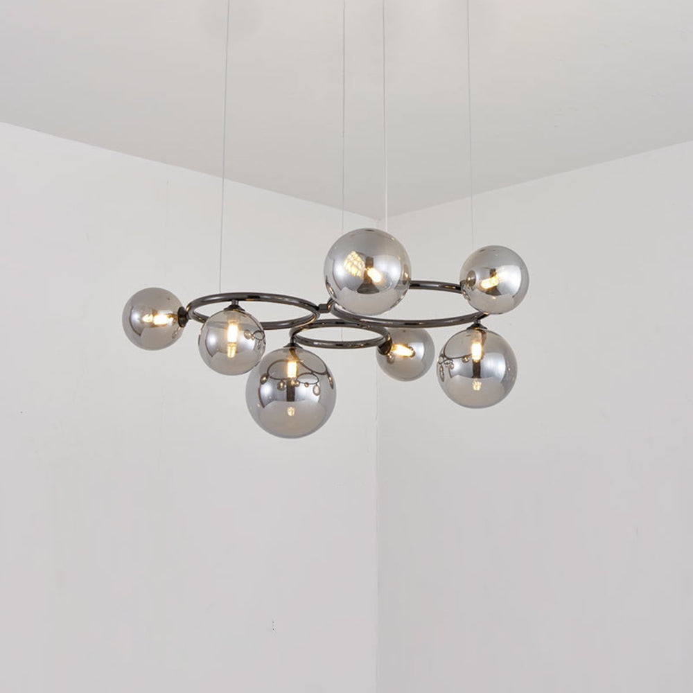 Valentina Luminaires Suspensions Anneau Moderne Métal/Verre Noir/Blanc/Gris/Doré Chambre à Coucher