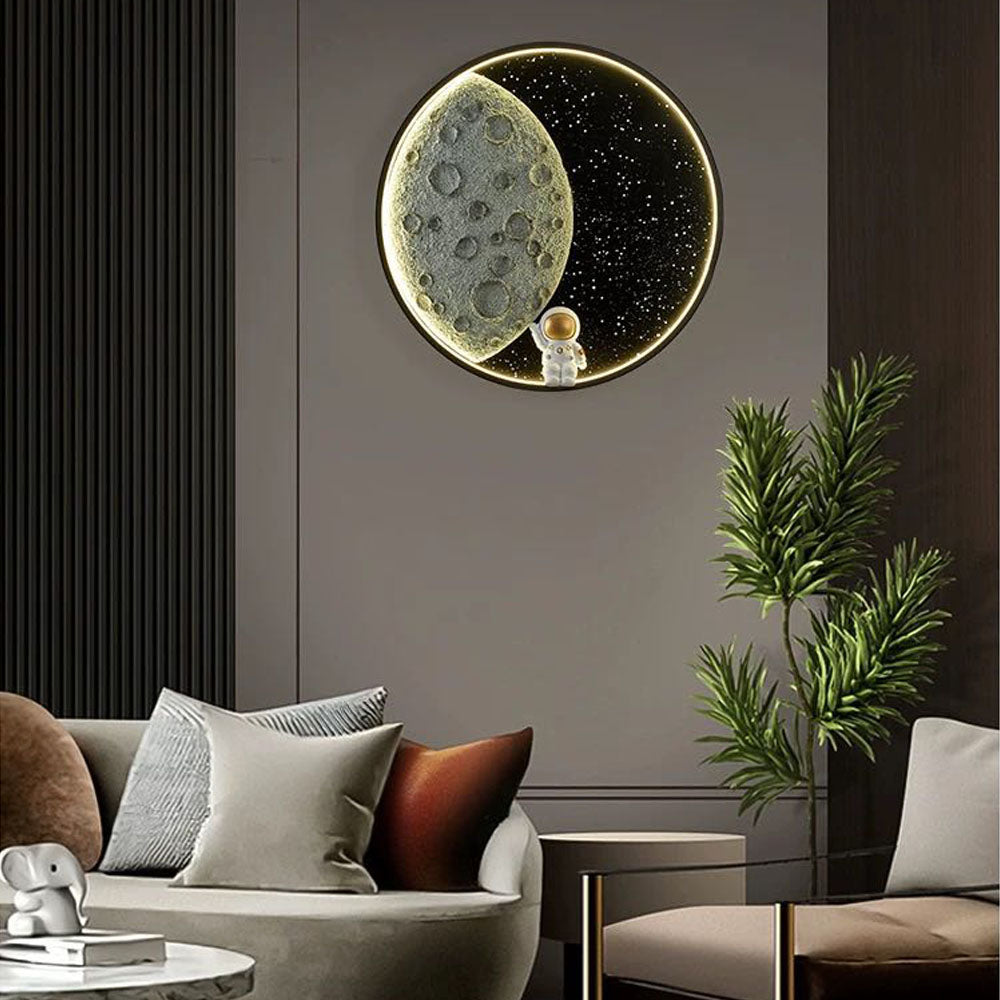 Aria Applique Murale Astronaute Rounde Lune, Métal, Chambre/Salon - Neutralighting