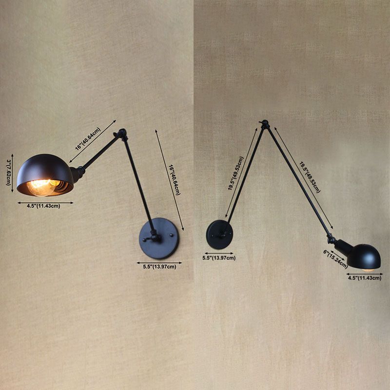 Epoch Applique Murale Réglable Industrielle, Métal, Noir, Bureau