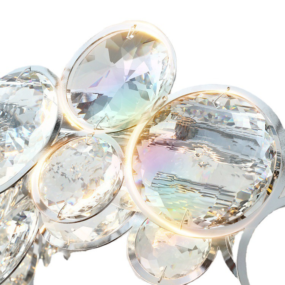Kristy Lustre LED Moderne Rond Cristal Métal Salon