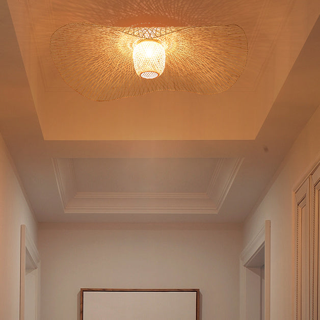 Ritta Suspension Rond Vintage, Bambou/Bois, Bois, Salon - Neutralighting