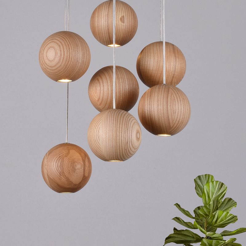 Muto Ball Cluster LED Suspension Bois Salon Chambre à coucher - Neutralighting