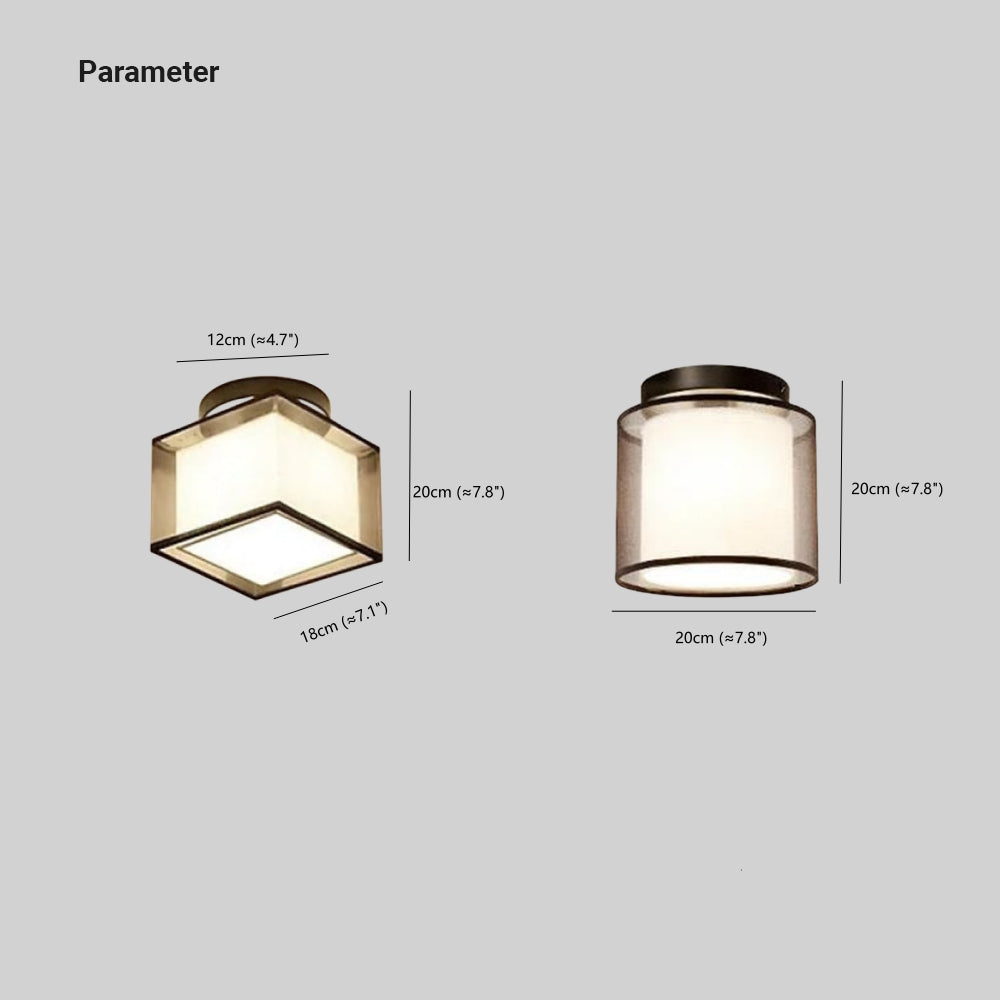 Arisha Plafonnier Carré Moderne, Métal/Tissu, Noir, Salon - Neutralighting