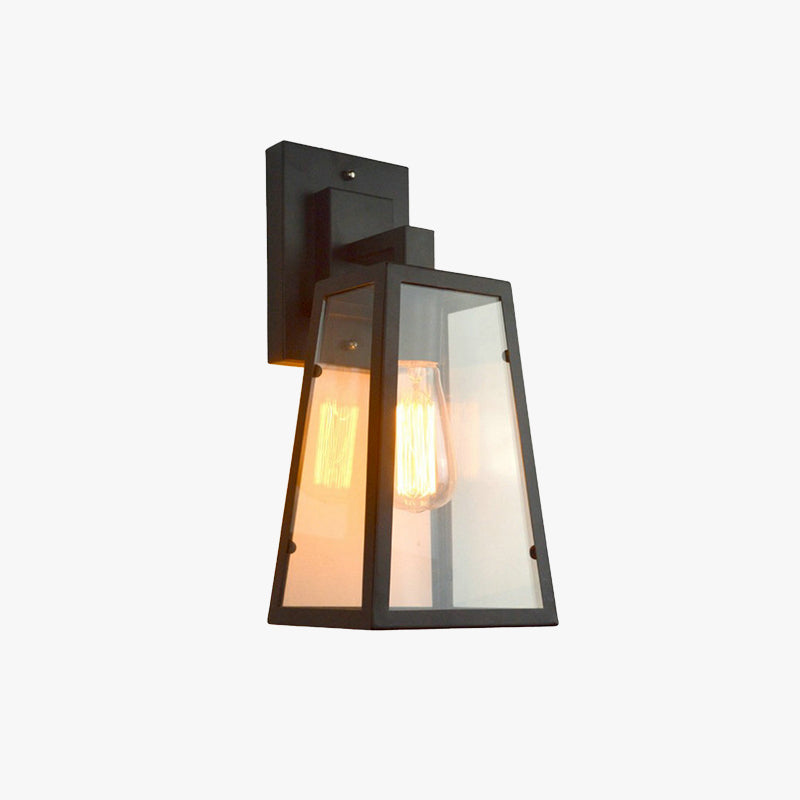 Silva Applique Murale Landerne Industriel, Métal/Verre, Noir, Extérieur - Neutralighting