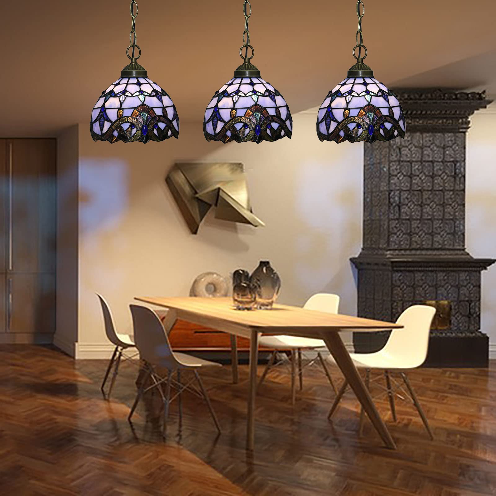 Tiffany Vintage LED Suspension Métal/Verre Chambre À Coucher - Neutralighting