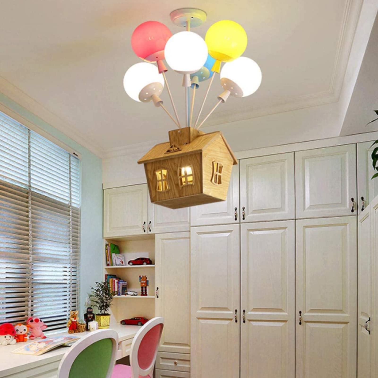 Aria Design LED Plafonnier Bois Métal Acrylique Salle Des Enfants