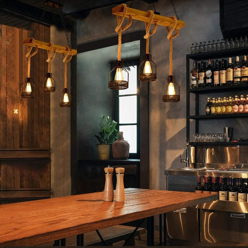 Epoch Lampe Suspension Industrielle Rétro LED en Métal Noir, Pour Bar - Neutralighting