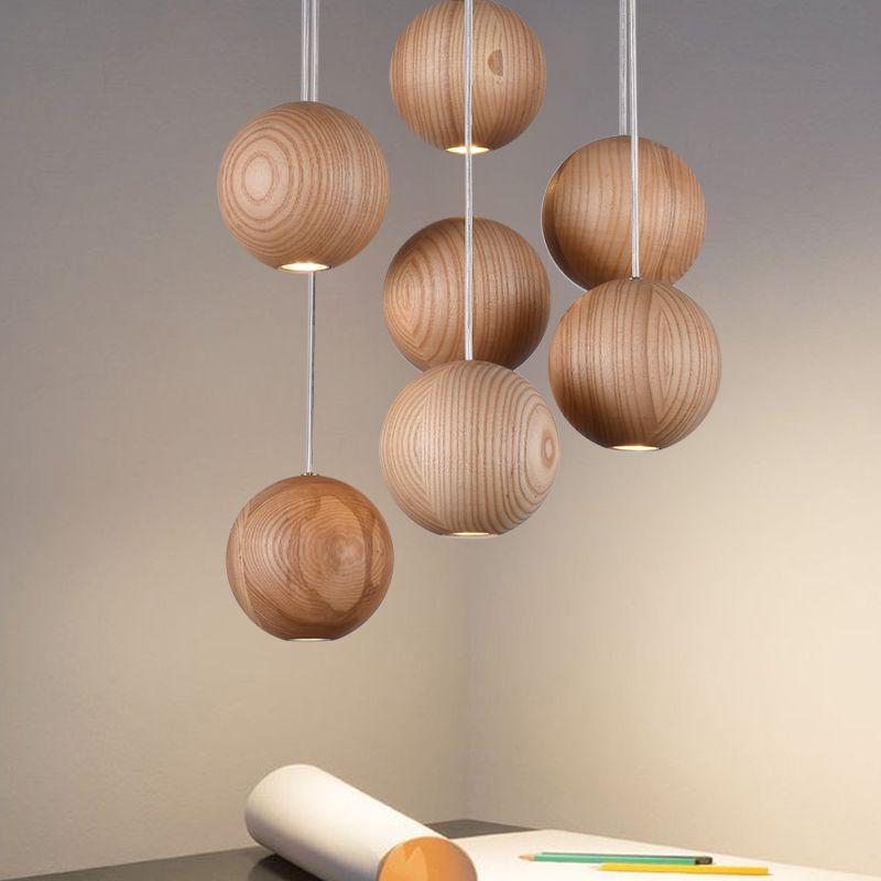 Muto Ball Cluster LED Suspension Bois Salon Chambre à coucher - Neutralighting