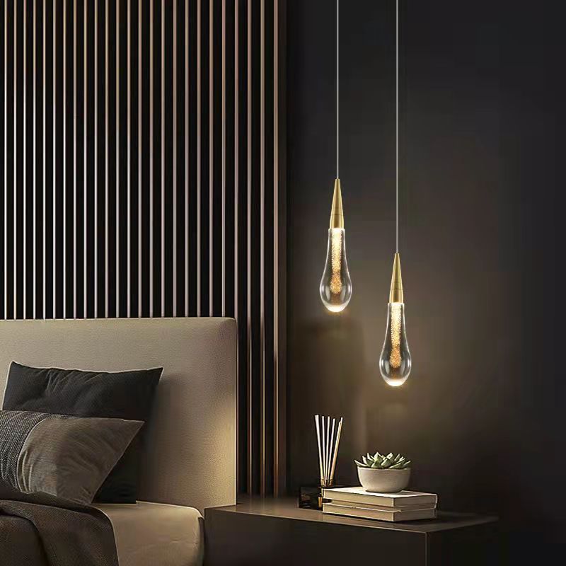 Oleia Suspension Goutte Design Doré Salon - Neutralighting