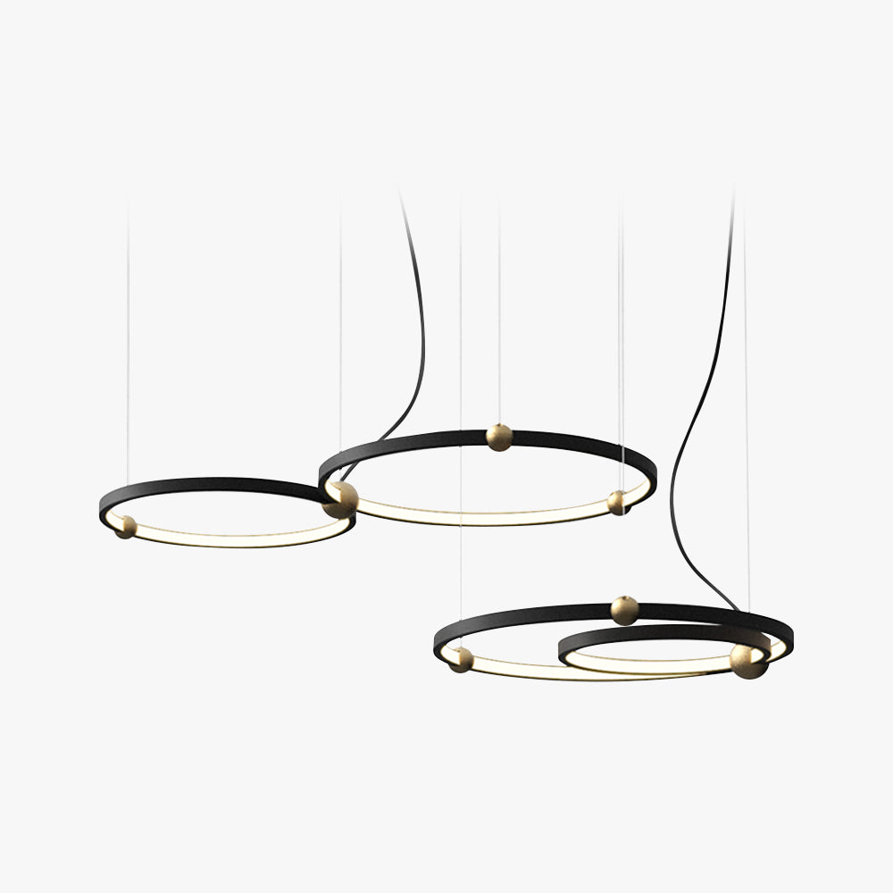 Arisha Suspension Anneau Moderne, Métal/Acrylique, Noir, Salon/Salle à Manger - Neutralighting