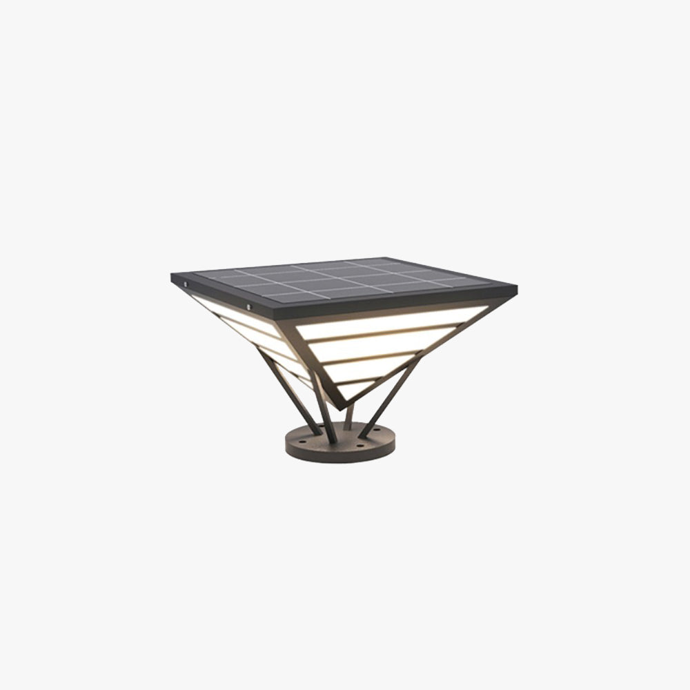 Ray Lampe de Poteau Triangle Moderne, Métal, Noir/Blanc, Jardin - Neutralighting