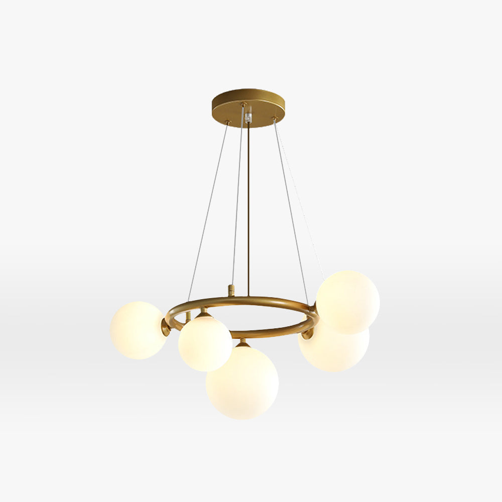 Valentina Luminaires Suspensions Anneau Moderne Métal/Verre Noir/Blanc/Gris/Doré Chambre à Coucher
