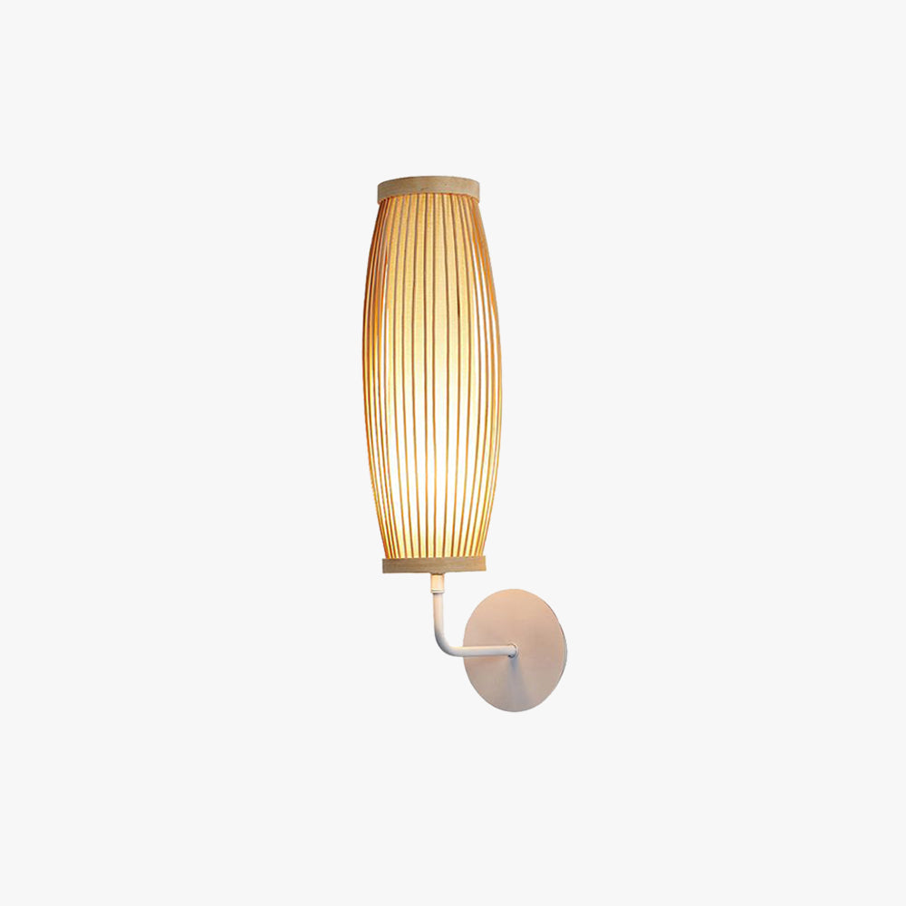 Ritta Applique Murale Intérieur Cylindre Vintage LED Bambou Marron Salon/Chambre - Neutralighting
