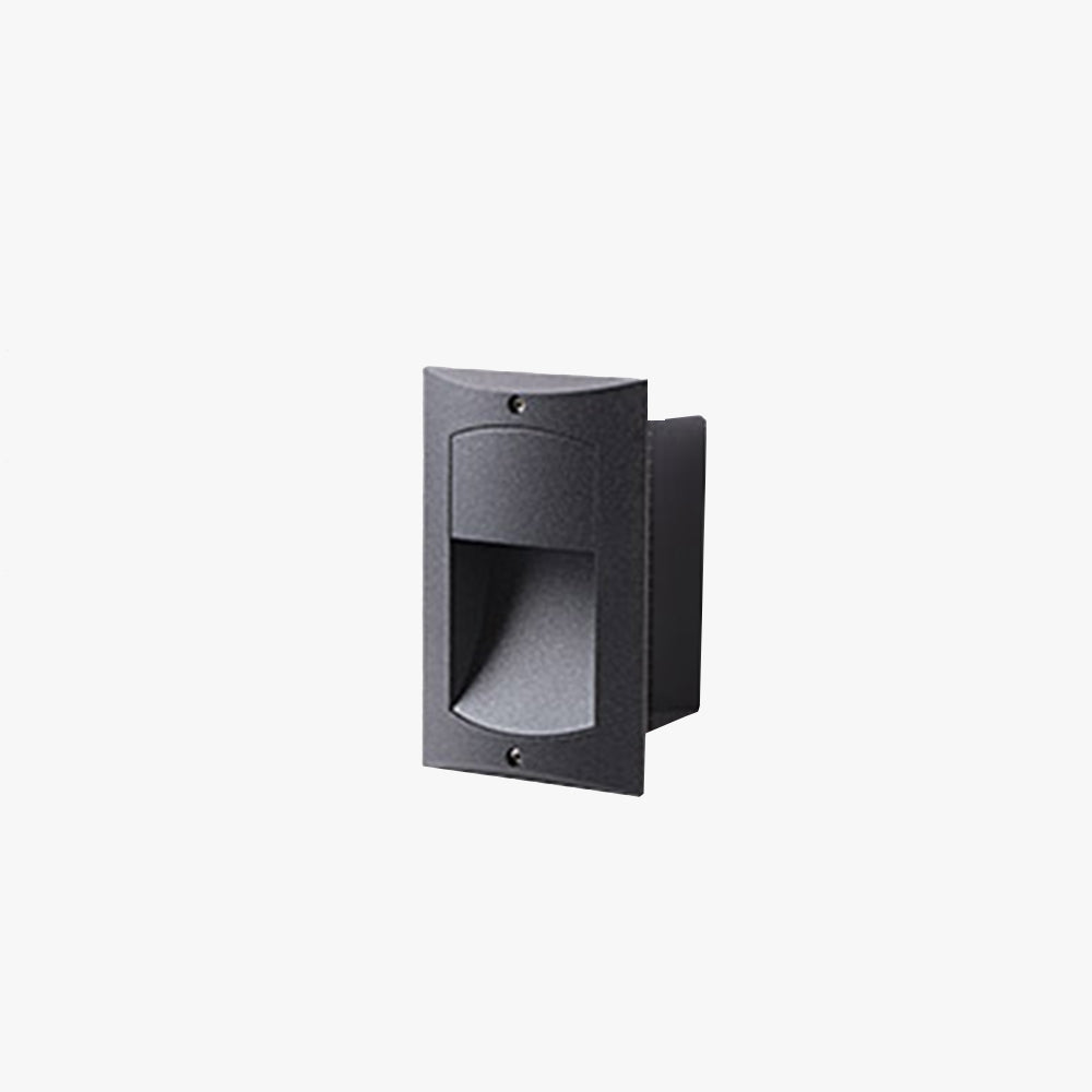 Ray Éclairage Escalier Extérieur Rectangulaire Simple, Métal/Acrylique, Noir, Escalier - Neutralighting