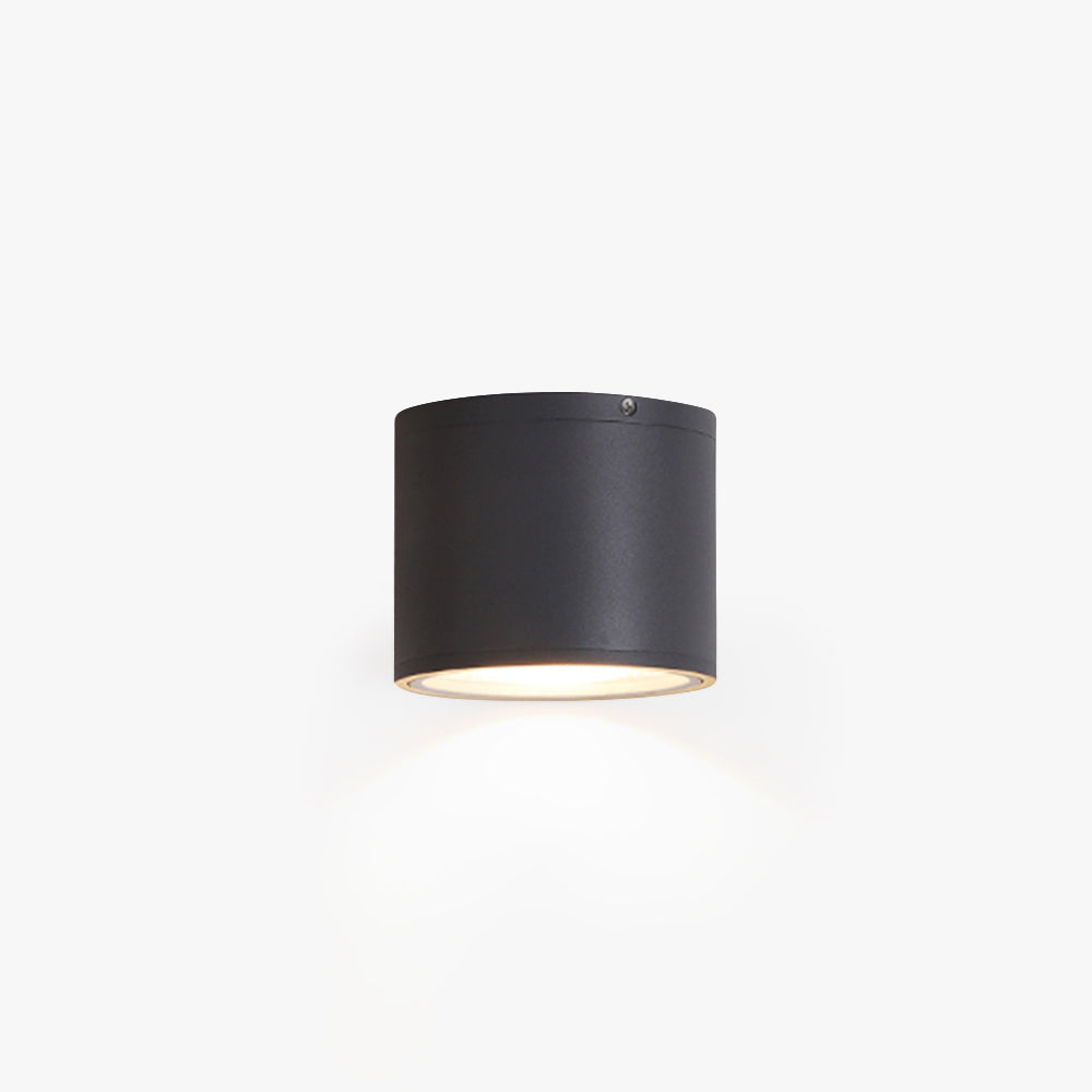 Ray Plafonnier Cylindre Moderne, Métal/Verre, Noir, Extérieur - Neutralighting