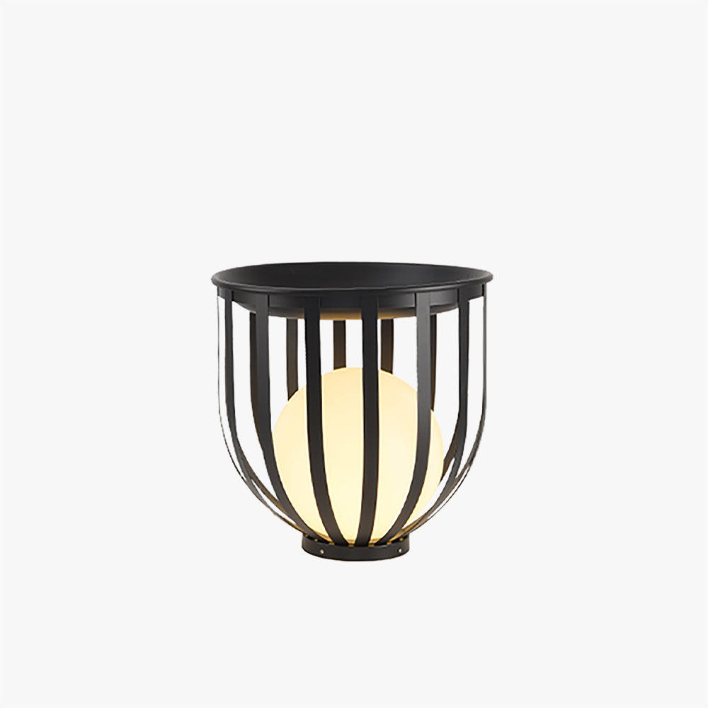 Ray Lampadaire Solaire Globe Moderne, Métal, Noir, Allée