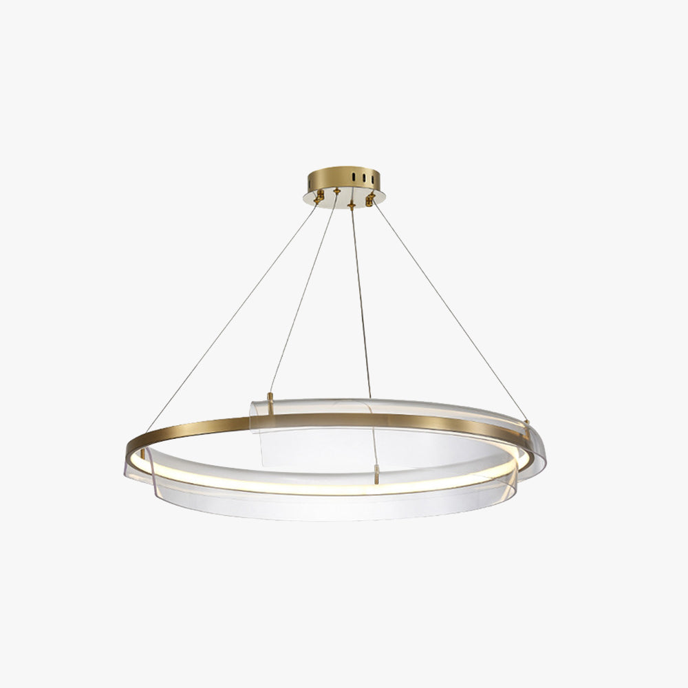 Arisha Suspension Ronde Moderne, Métal/Acrylique, Doré, Salon/Chambre à Coucher - Neutralighting
