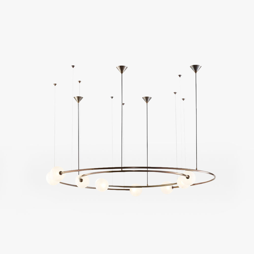 Valentina Suspension Anneau Moderne, Métal/Verre, Noir/Doré, Salon - Neutralighting