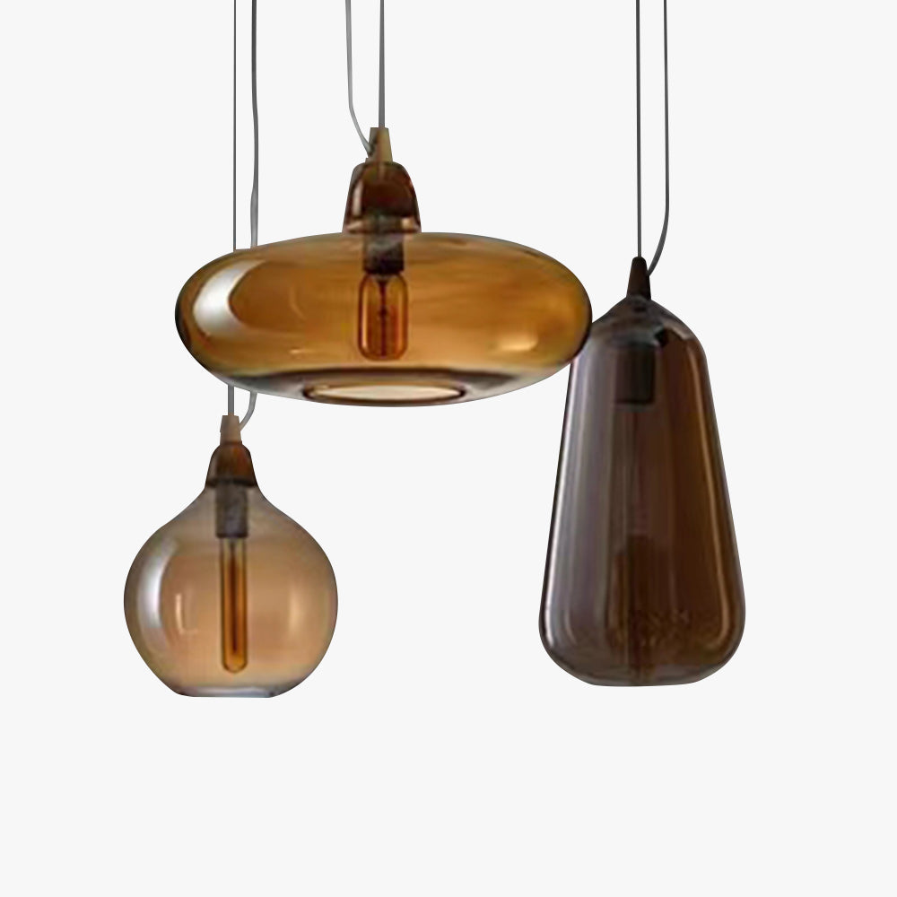 Valentina Luminaires Suspensions Dôme Moderne Métal/Verre Ambre Salon/Chambre à Coucher - Neutralighting