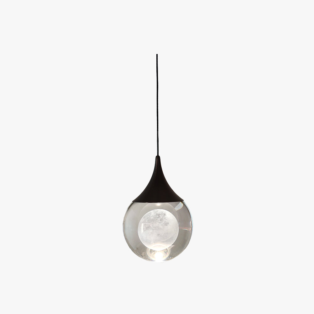 Aria Suspension Globe Inhabituel, Métal/Cristal, Noir/Blanc, Chevet/Salon