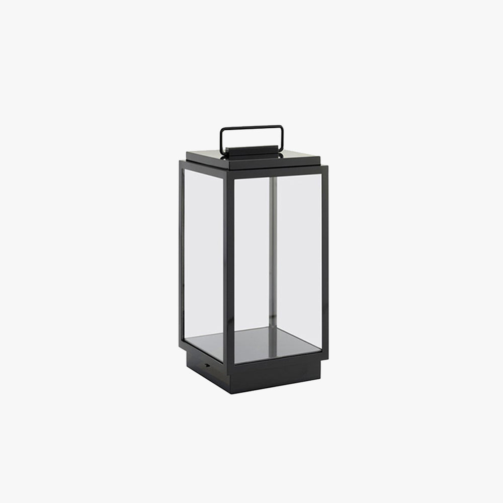 Ray Lampadaire Lanterne Minimaliste, Métal/Verre, Noir, Extérieur - Neutralighting