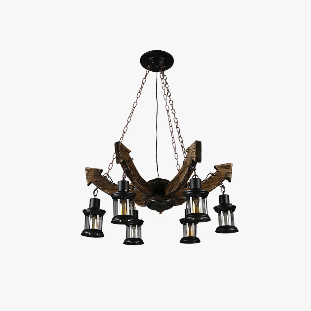 Epoch Lustre Flèche Vintage, Metal/Bois, Marron, Salon - Neutralighting