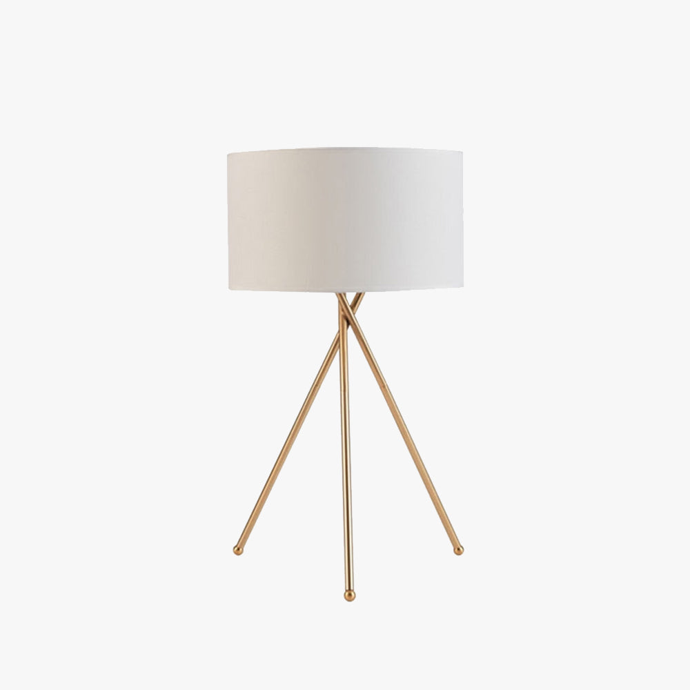 Mira Lampadaire/Lampe de Table Cylindre Moderne, Métal/Tissu, Blanc, Salon